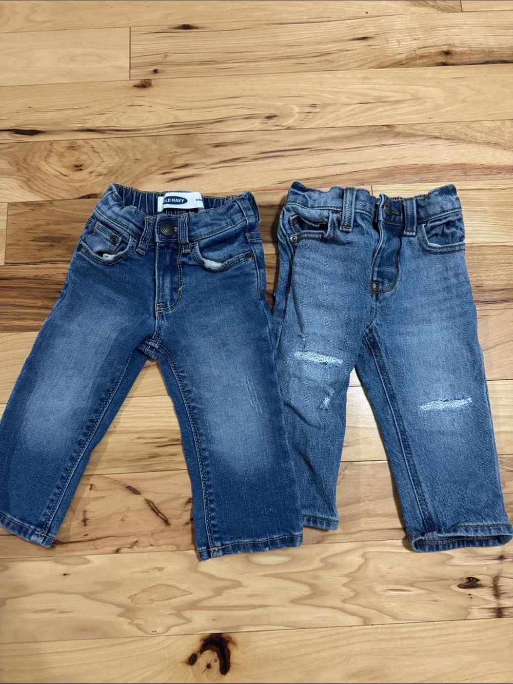 Old Navy Blue Toddler Denim Jeans Pair - Washed & Distressed